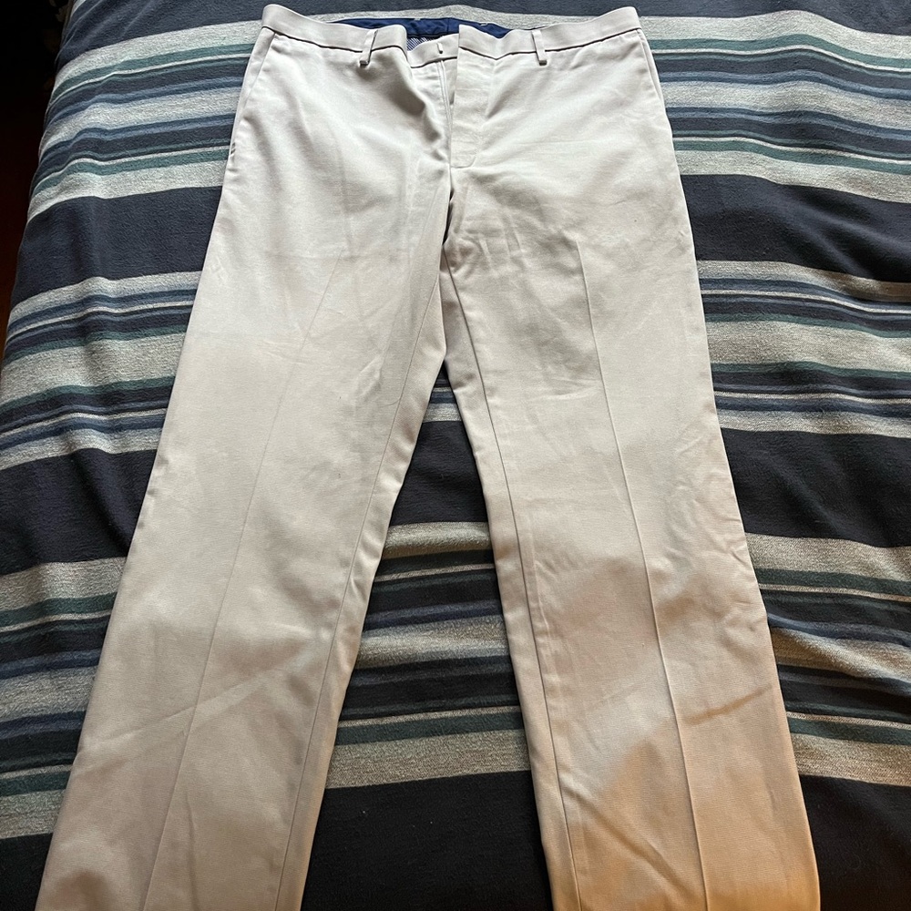Banana Republic Light Gray/White Chinos Classic Cotton Twill